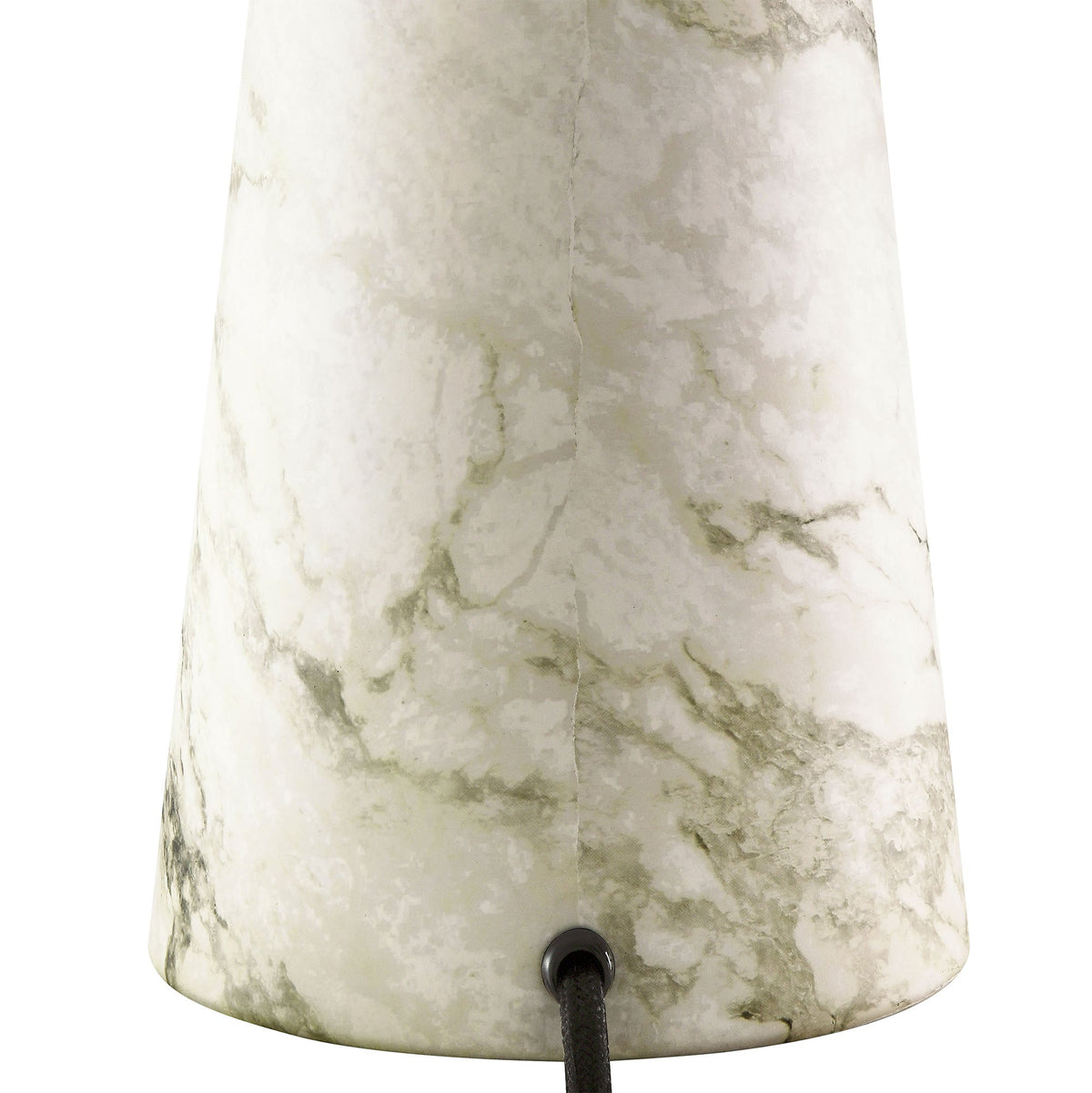 Nera Marble Table Lamp; white marble with gray veining, cord visible on Tampa Home & Garden Store