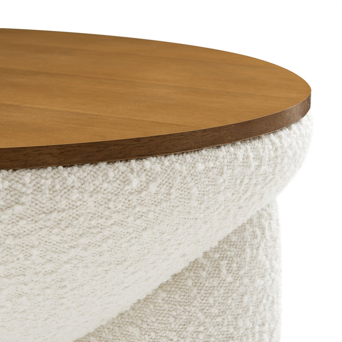 Tridome Round Boucle Upholstered Coffee Table