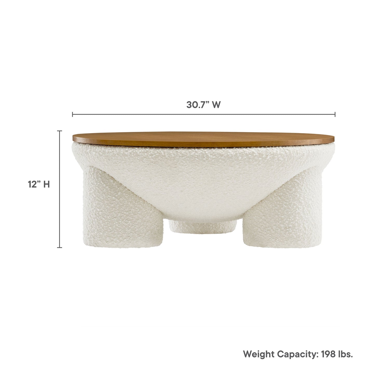 Tridome Round Boucle Upholstered Coffee Table