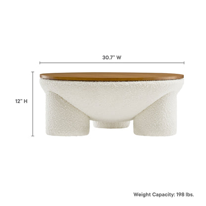 Tridome Round Boucle Upholstered Coffee Table