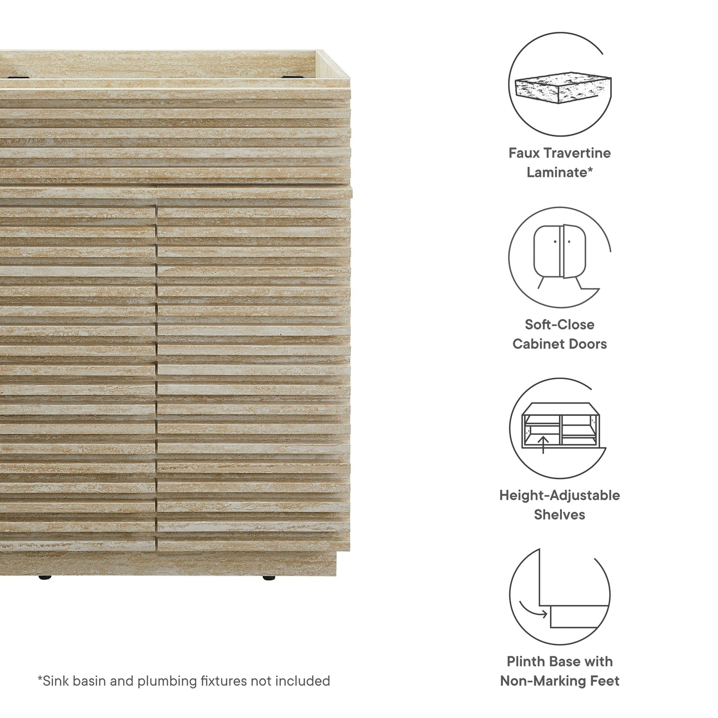 Render 24 Inch Faux Travertine Bathroom Vanity