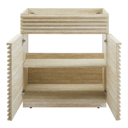 Bathroom vanity cabinet 30in faux travertine with ribbed front panels HouseOfZazla on Tampa Home & Garden Store