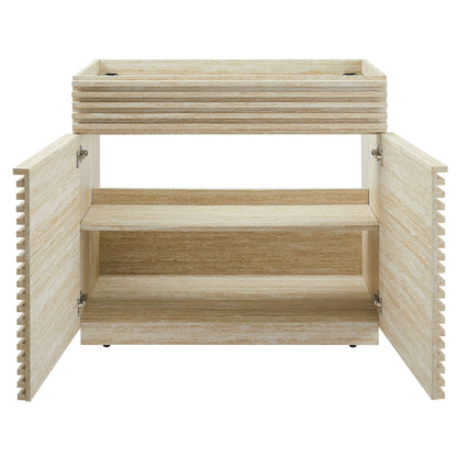 Bathroom vanity cabinet 36-inch faux travertine with stacked ribbed panels, HouseOfZazla on Tampa Home & Garden Store