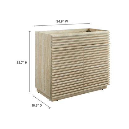 36-inch faux travertine bathroom vanity cabinet with finish and horizontal slats by HouseOfZazla on Tampa Home & Garden Store