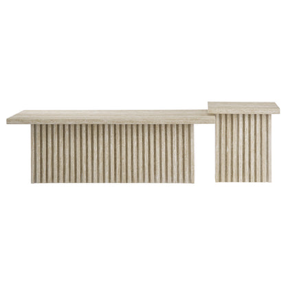 Render Nesting Coffee Tables set of 2 in light wood with grooved legs by HouseOfZazla on Tampa Home & Garden Store