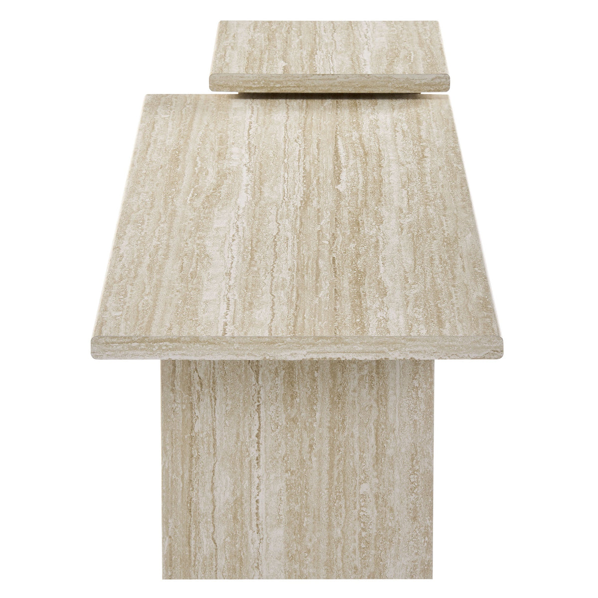 Render Nesting Coffee Tables Set of 2 by Modway in beige travertine finish, stacked pair on Tampa Home & Garden Store