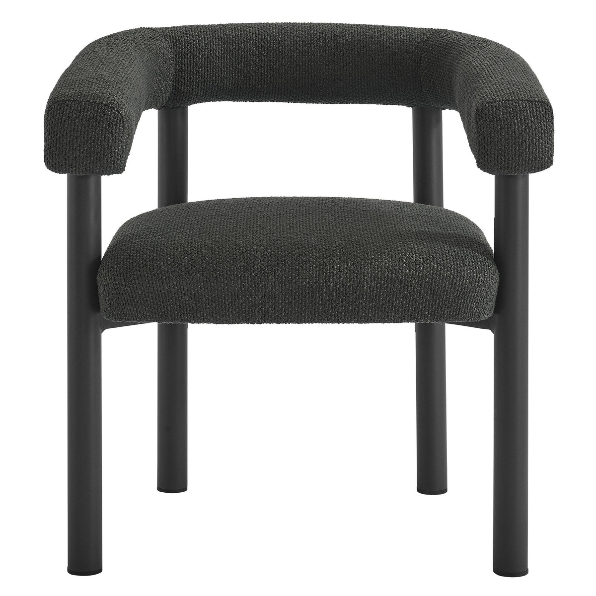Nautica outdoor dining armchairs set of 2, aluminum frame with dark gray woven upholstery on Tampa Home & Garden Store