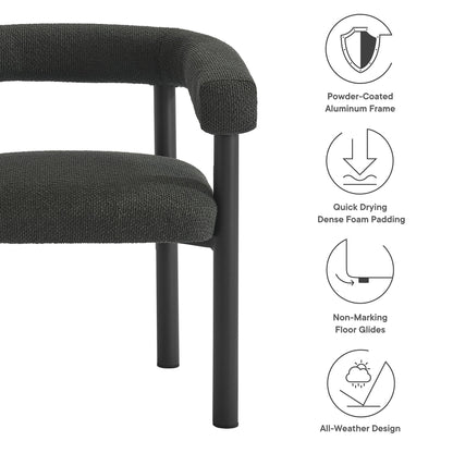 Nautica patio aluminum dining armchairs pair with powder-coated frame and gray fabric on Tampa Home & Garden Store