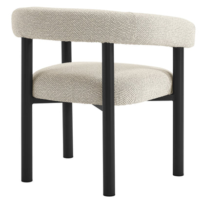 Nautica outdoor patio aluminum dining armchairs set of 2 with beige woven cushions and black metal legs on Tampa Home & Garden Store