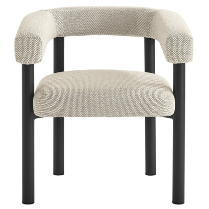 Nautica outdoor aluminum dining armchairs set of 2, beige woven cushions with black legs on Tampa Home & Garden Store