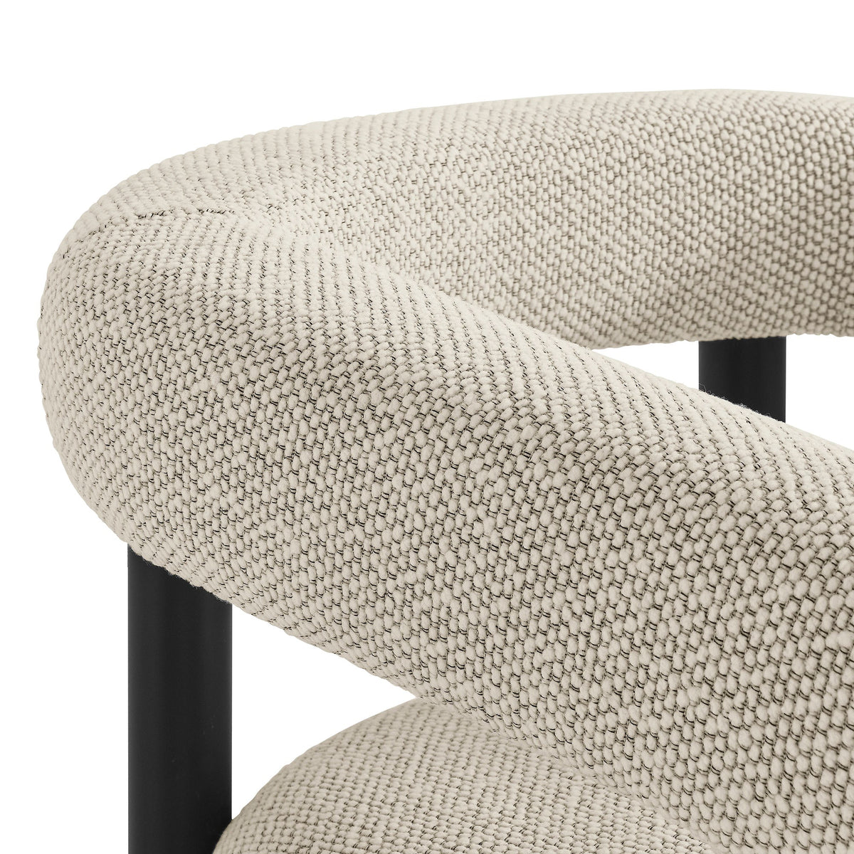 Nautica outdoor dining armchairs set of 2 with beige woven rope seats and black aluminum frames on Tampa Home & Garden Store