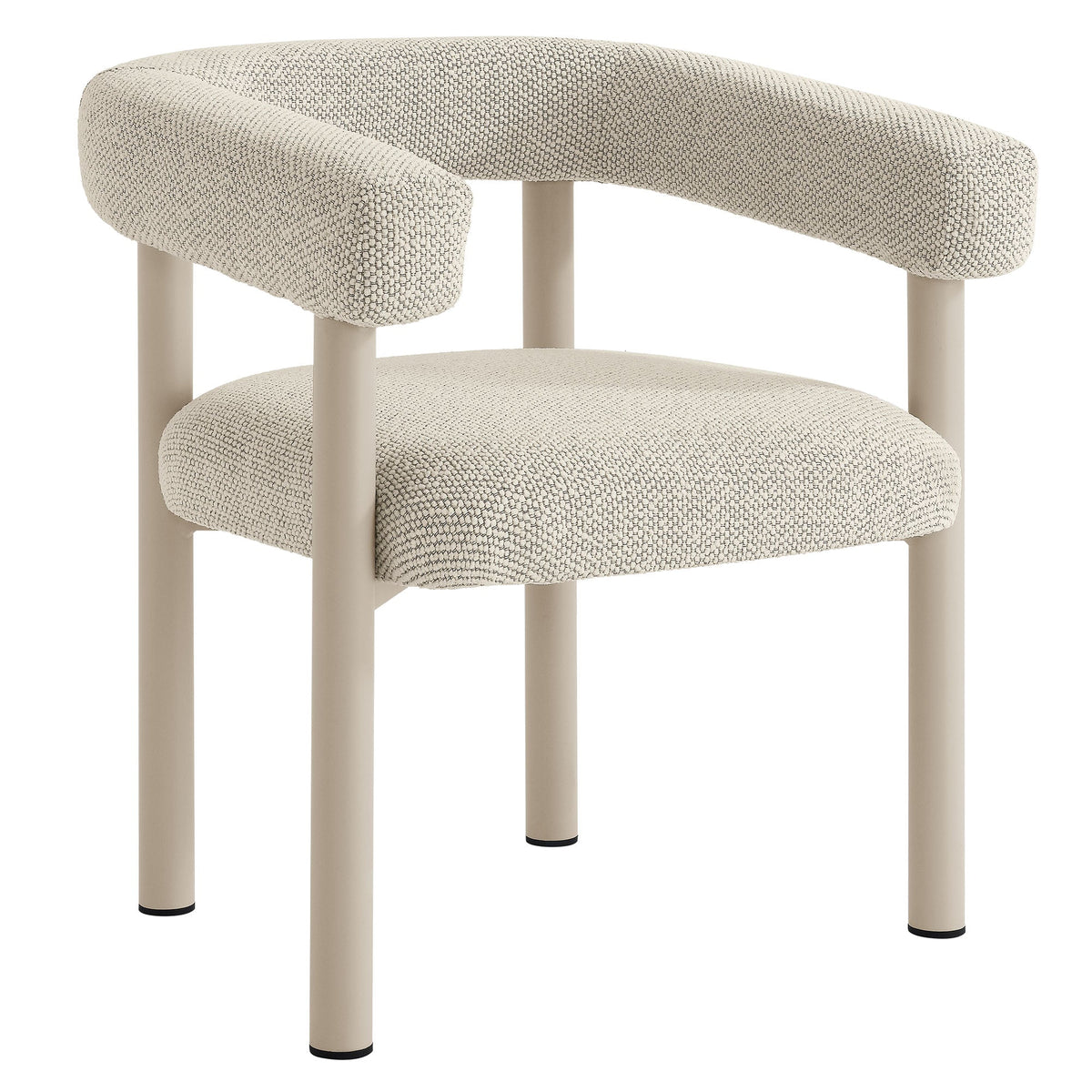 Nautica outdoor patio dining armchairs set of 2 with beige woven upholstery aluminum legs on Tampa Home & Garden Store