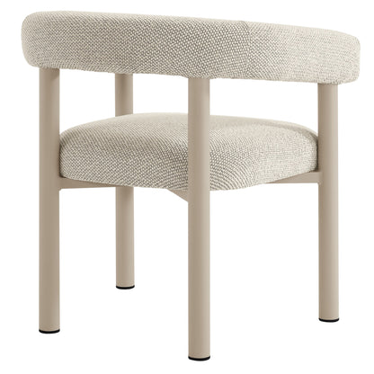 Nautica patio aluminum dining armchairs set of 2 with beige cushions and taupe legs on Tampa Home & Garden Store