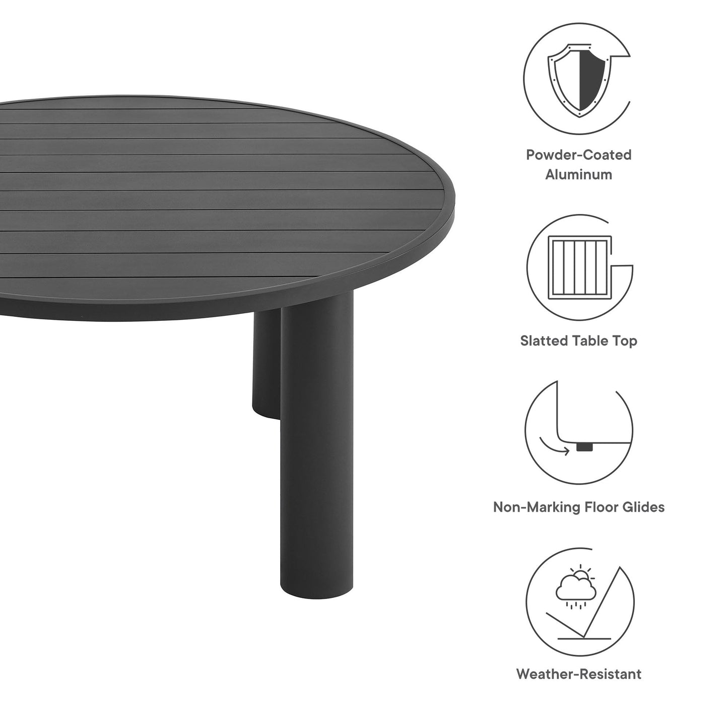 Nautica Outdoor Round Aluminum Dining Table