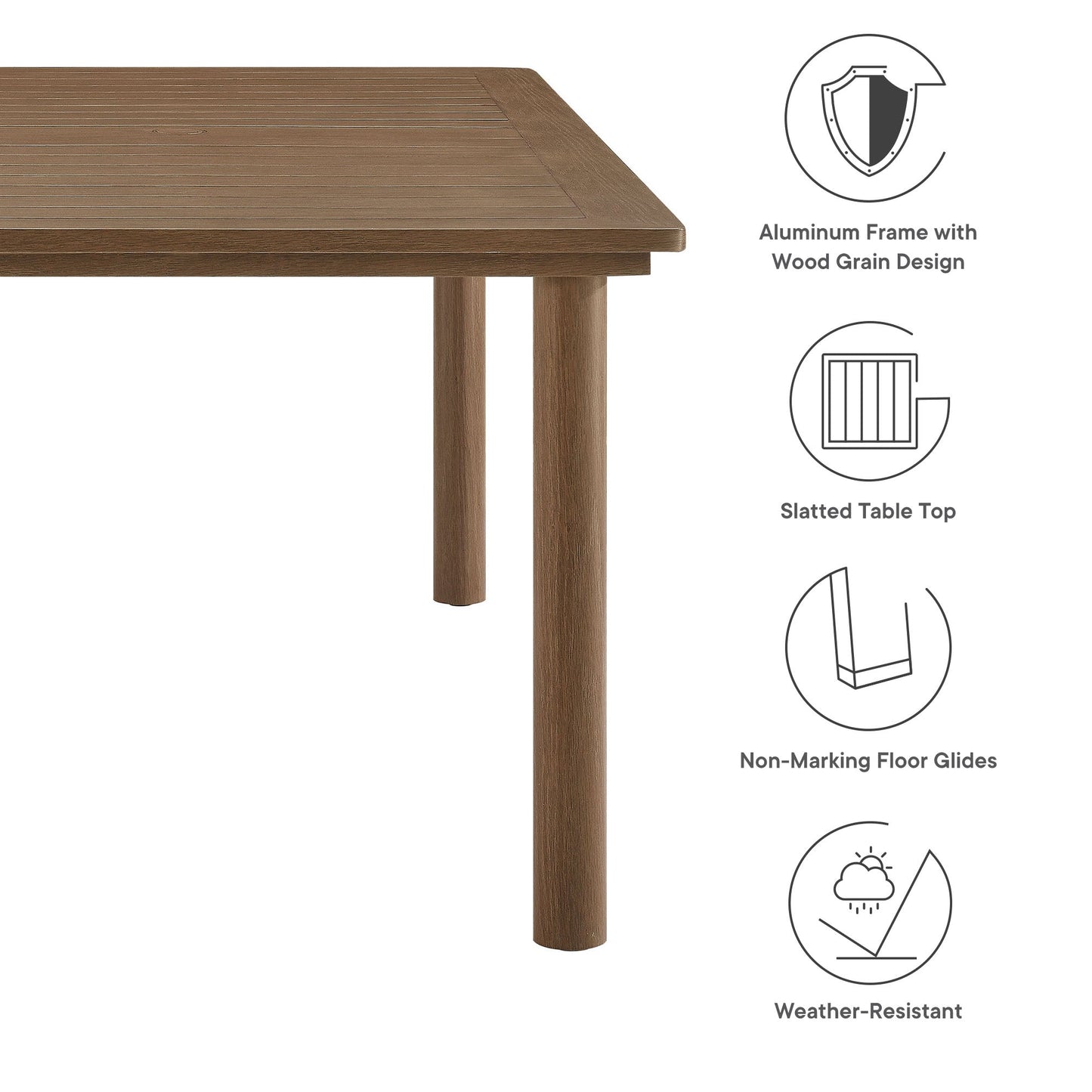 Parkland 76 Aluminum Dining Table for Patio