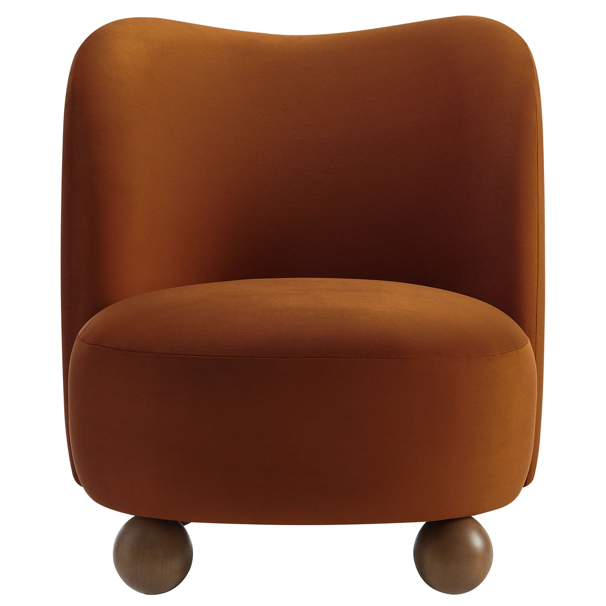 Monroe Velvet Accent Chair by Modway in caramel velvet with rounded back and ball legs on Tampa Home & Garden Store