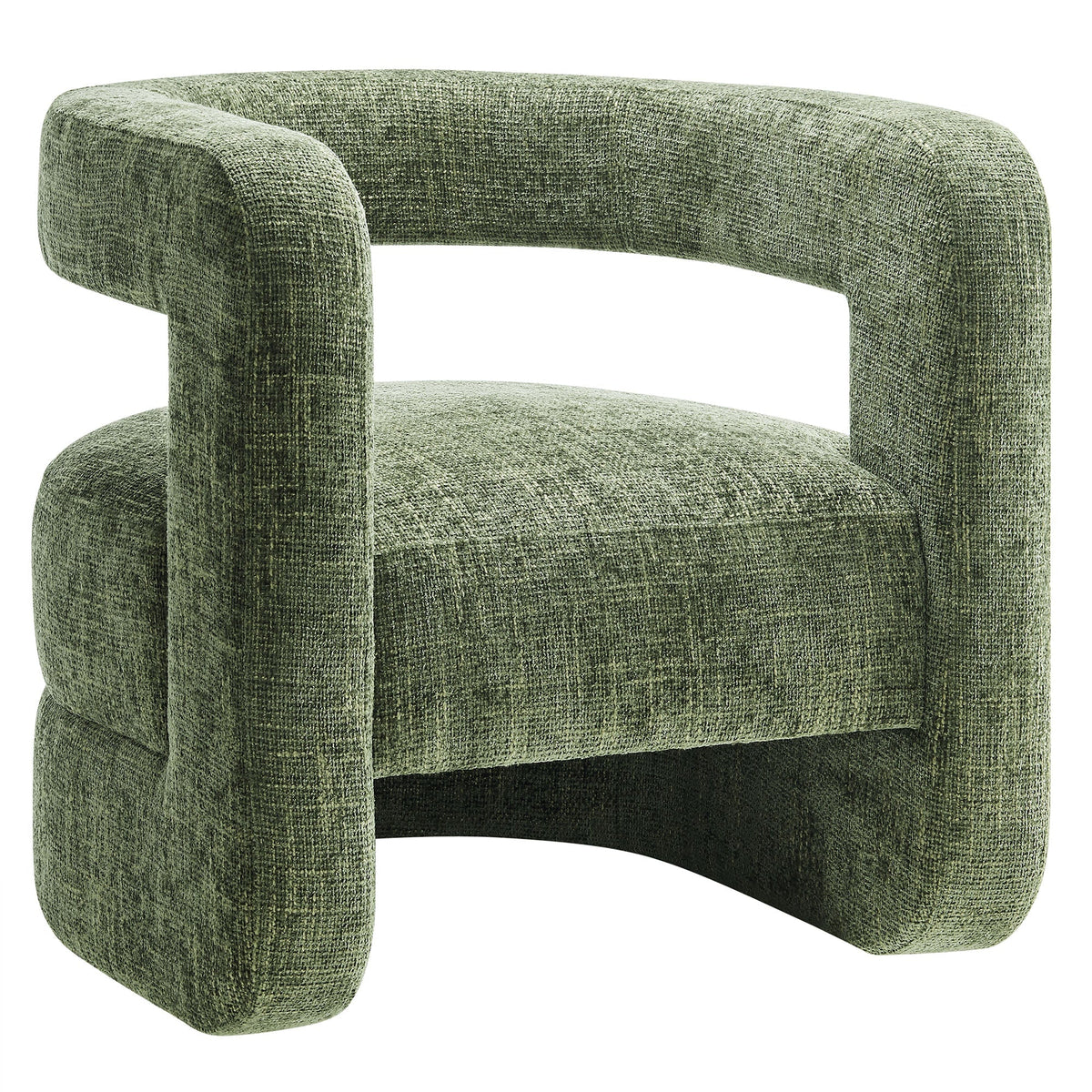 Jaylin upholstered chenille accent chair by Modway with curved arms sage green fabric on Tampa Home & Garden Store