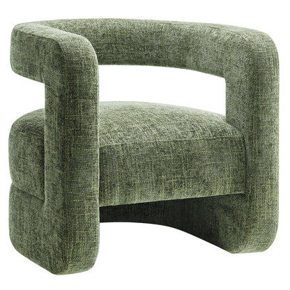 Jaylin upholstered chenille accent chair by Modway with curved arms sage green fabric on Tampa Home & Garden Store