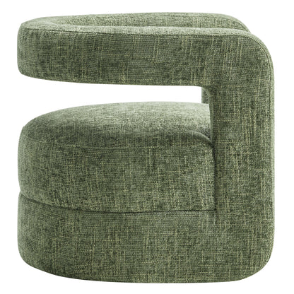 Jaylin Upholstered Chenille Accent Chair by Modway, sage green textured fabric with curved arms on Tampa Home & Garden Store