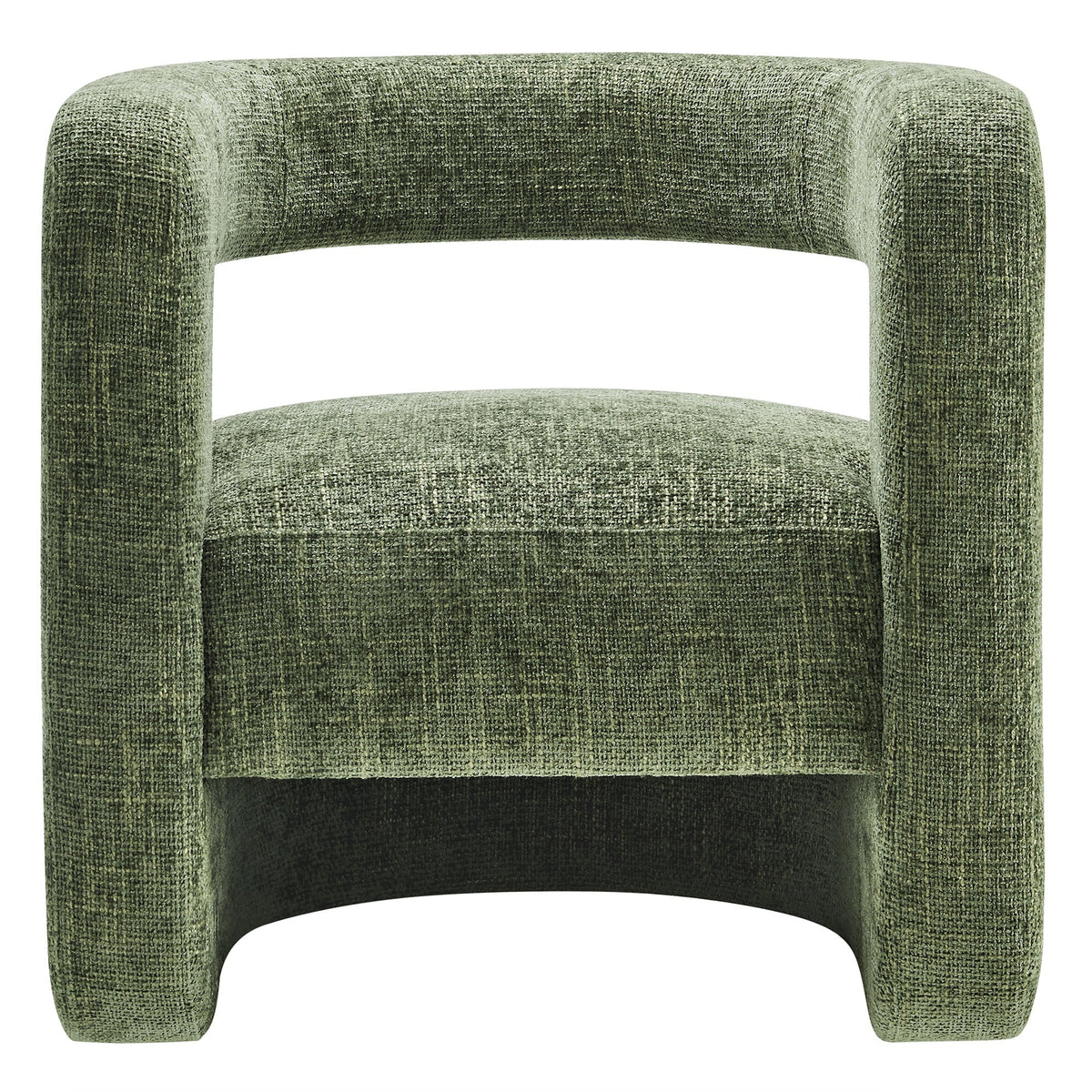 Jaylin Upholstered Chenille Accent Chair in olive green fabric with curved arms Modway on Tampa Home & Garden Store