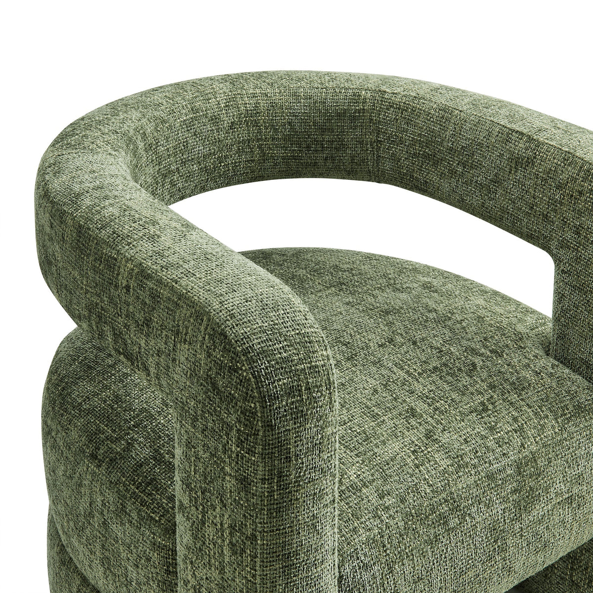 Jaylin upholstered chenille accent chair olive green with curved arms on Tampa Home & Garden Store