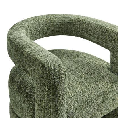 Jaylin upholstered chenille accent chair olive green with curved arms on Tampa Home & Garden Store