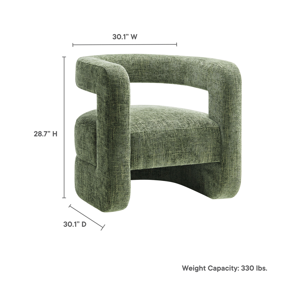Jaylin Upholstered Chenille Accent Chair green fabric with rounded loop arms HouseOfZazla on Tampa Home & Garden Store