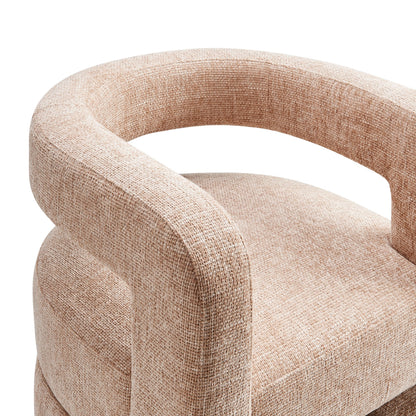 Jaylin Upholstered Chenille Accent Chair by Modway in soft beige fabric with rounded arms on Tampa Home & Garden Store