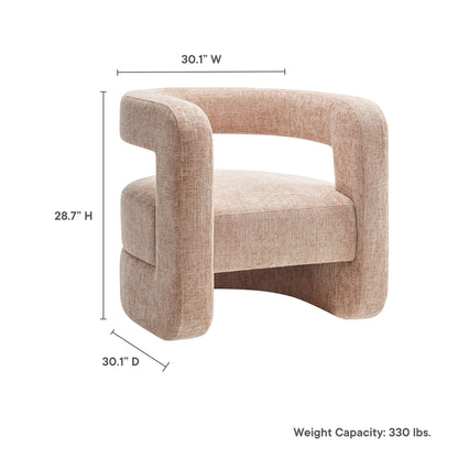 Jaylin Upholstered Chenille Accent Chair beige fabric curved-arm design by Modway on Tampa Home & Garden Store