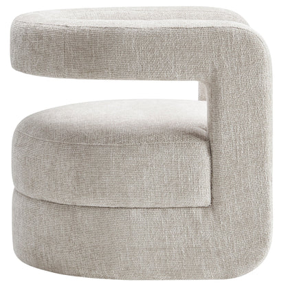 Jaylin upholstered chenille accent chair by Modway, beige curved-arm seating on Tampa Home & Garden Store