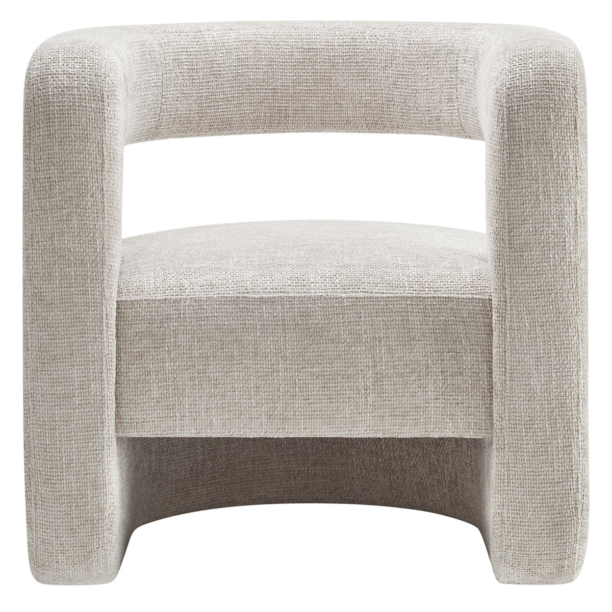 Jaylin Upholstered Chenille Accent Chair by Modway, beige textured fabric with curved arms on Tampa Home & Garden Store