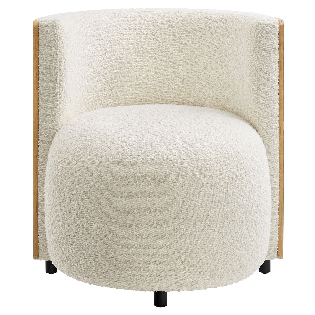 Solis Boucle Accent Chair Modway, cream boucle upholstery with arms and black legs on Tampa Home & Garden Store
