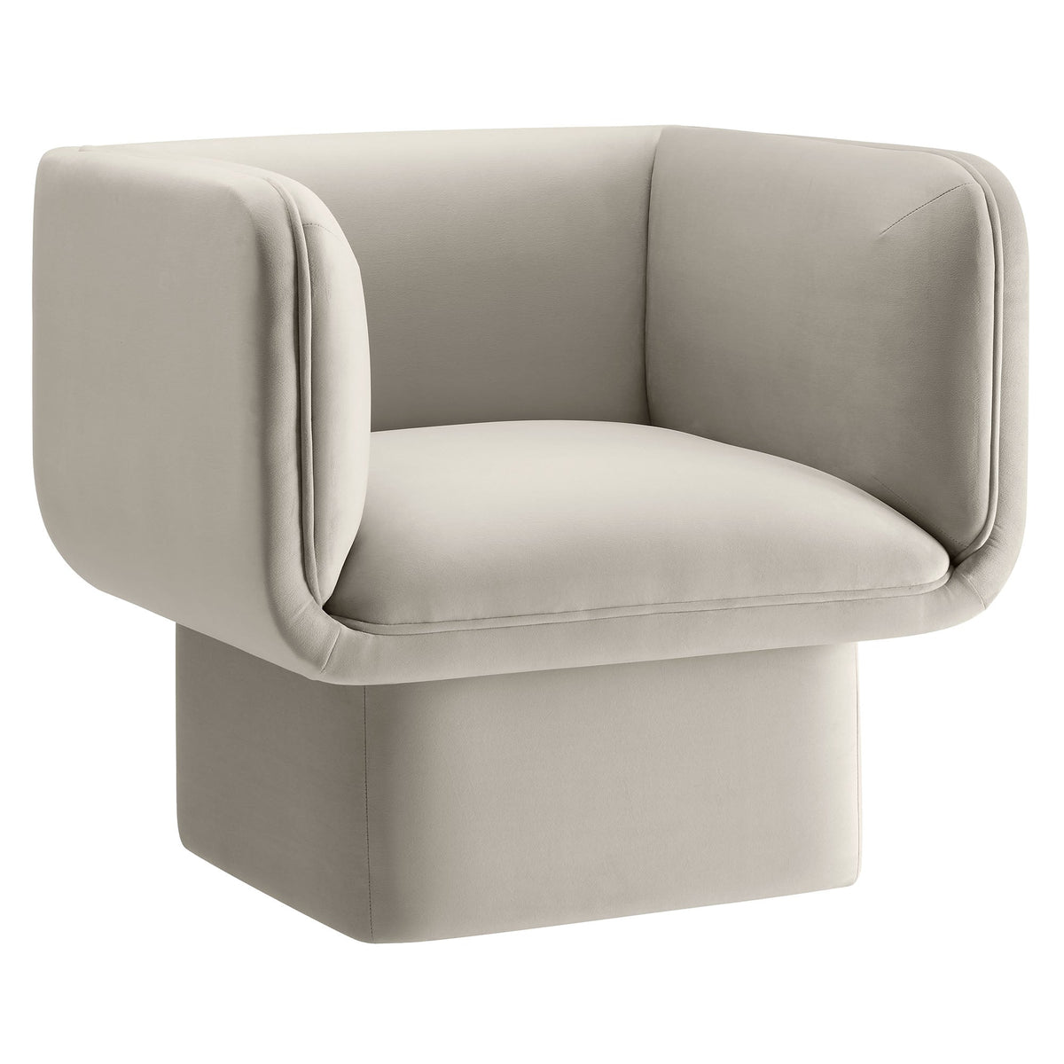 Tate Performance Velvet Accent Chair by Modway in beige velvet with rounded arms on Tampa Home & Garden Store