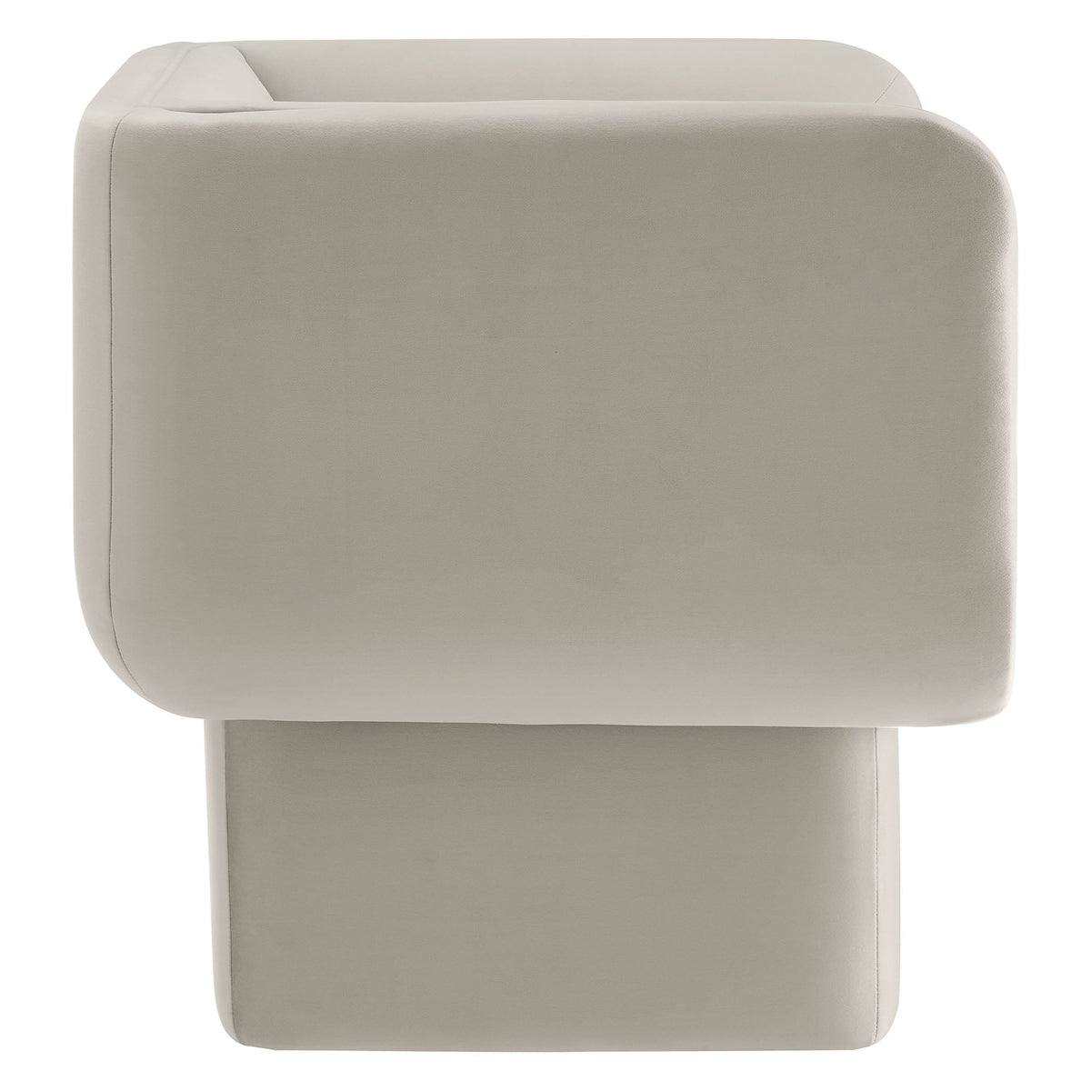 Tate Performance Velvet Accent Chair by Modway in taupe velvet with a rounded silhouette on Tampa Home & Garden Store