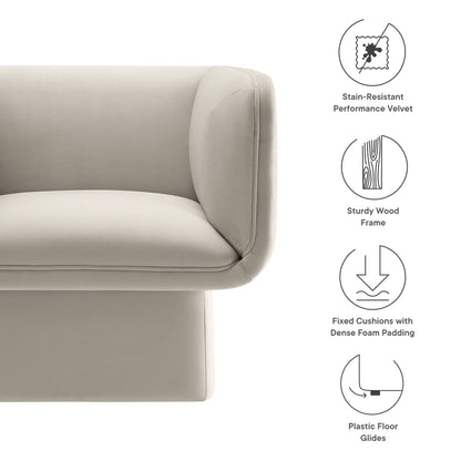 Tate Performance Velvet Accent Chair beige velvet upholstery by Modway on Tampa Home & Garden Store