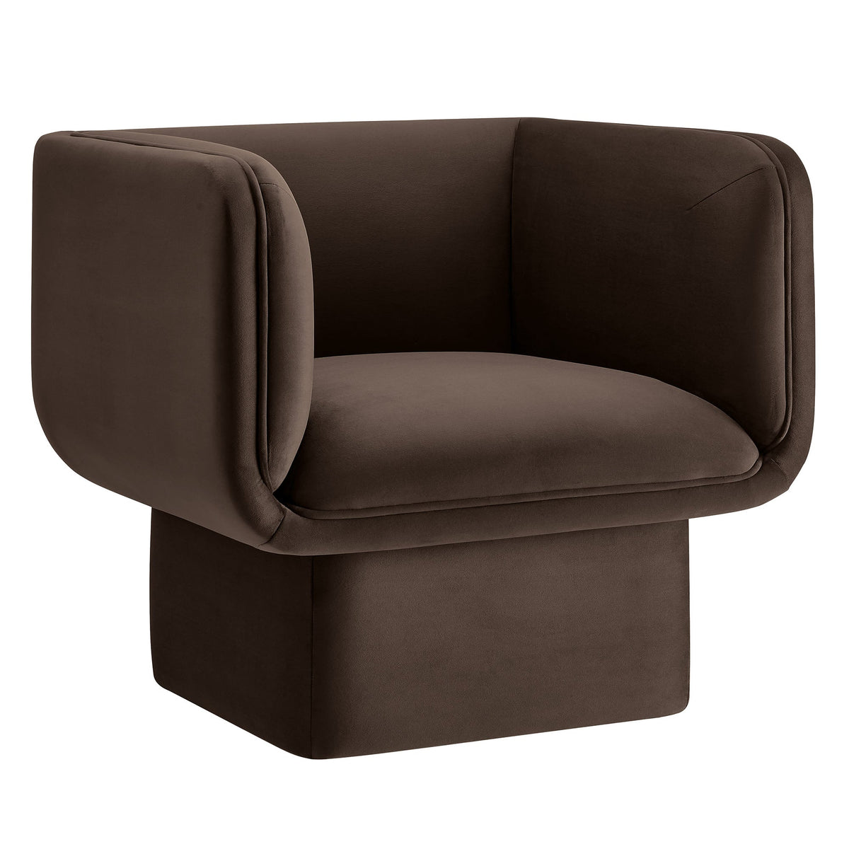 Tate Performance Velvet Accent Chair by Modway in brown velvet with rounded arms on Tampa Home & Garden Store