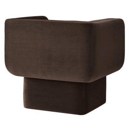 Tate Performance Velvet Accent Chair by Modway, brown velvet upholstery with rounded edges on Tampa Home & Garden Store