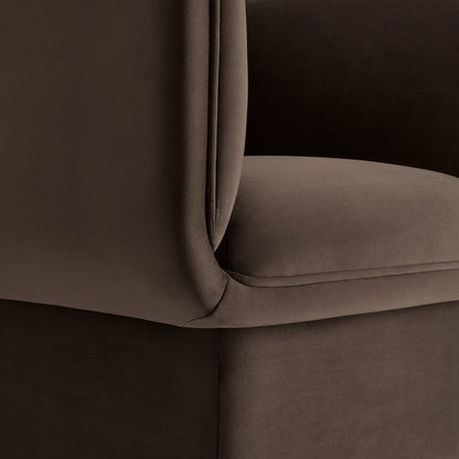 Tate Performance Velvet Accent Chair by Modway, brown velvet upholstery with seam detail on Tampa Home & Garden Store