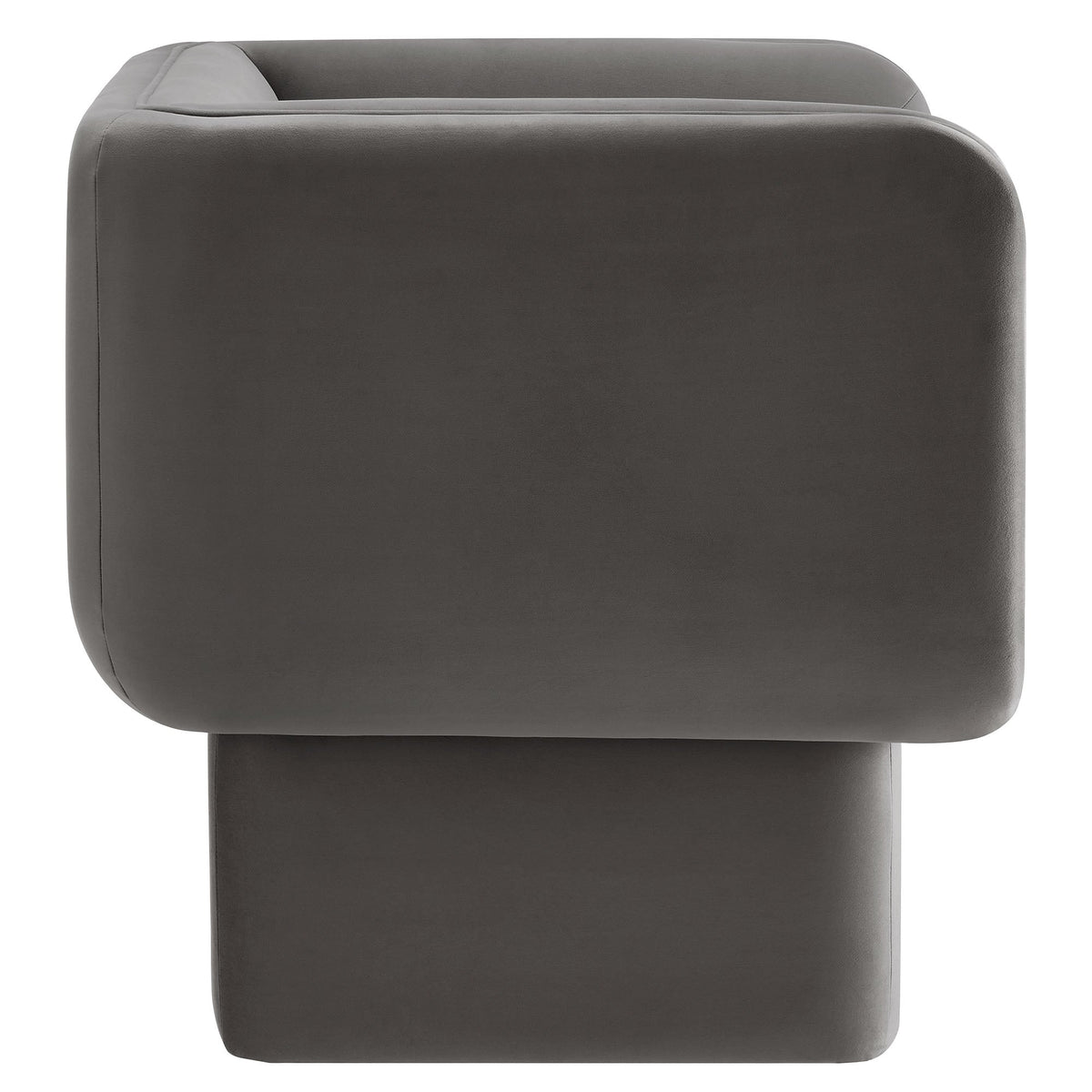 Tate Performance Velvet Accent Chair by Modway, dark gray velvet upholstery with rounded arms on Tampa Home & Garden Store