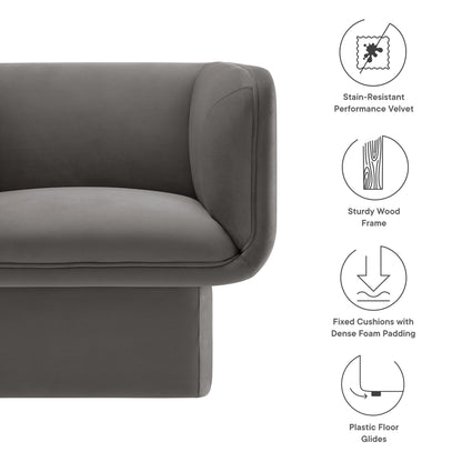 Tate Performance Velvet Accent Chair by Modway, gray velvet upholstery on Tampa Home & Garden Store