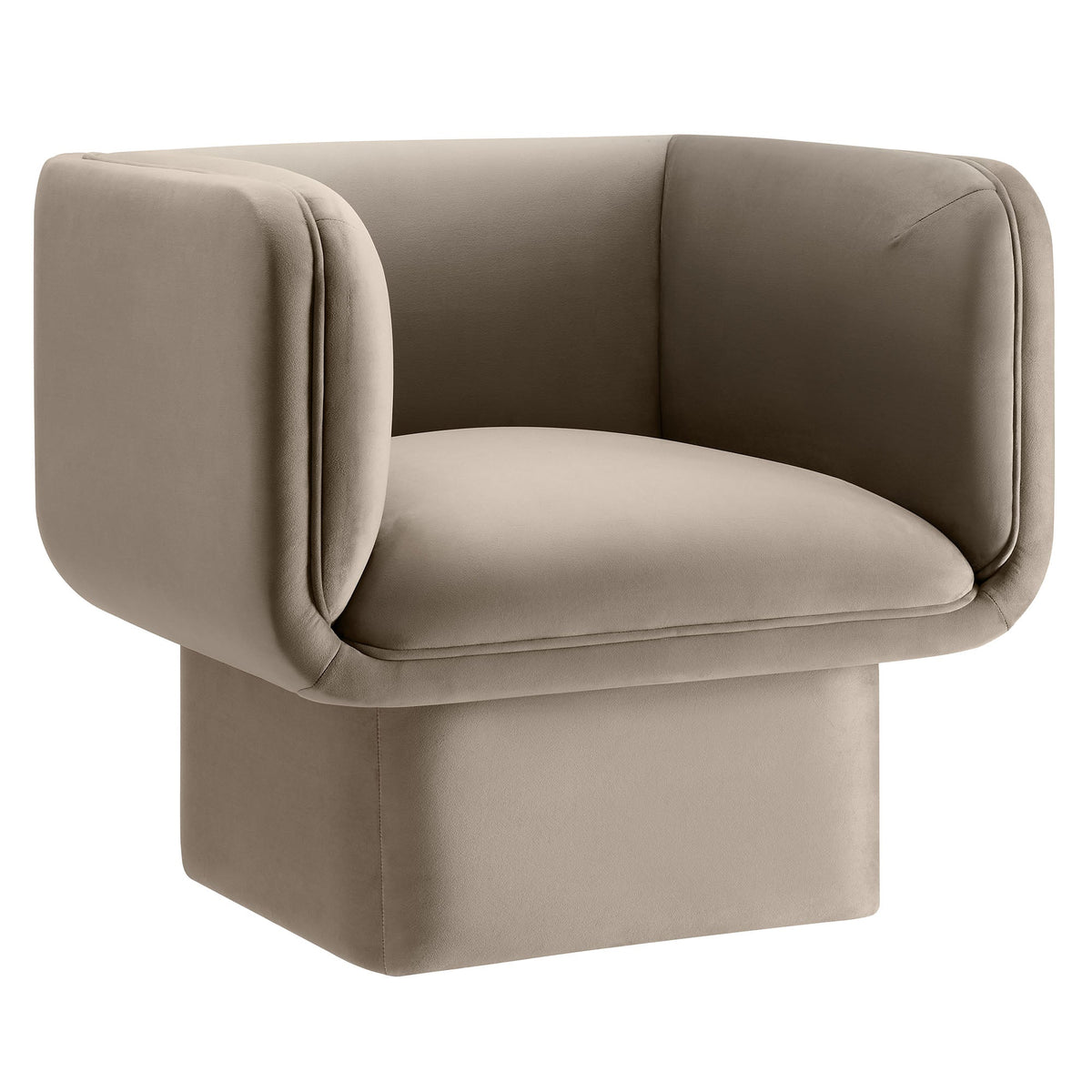 Tate Performance Velvet Accent Chair taupe velvet with rounded arms by Modway on Tampa Home & Garden Store