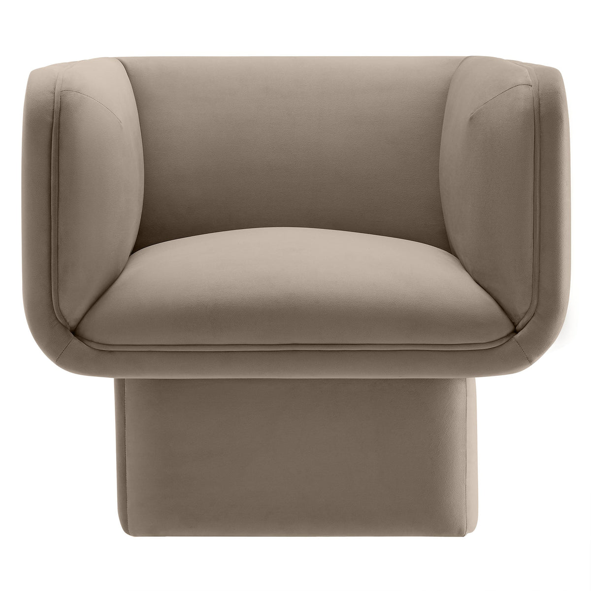 Tate Performance Velvet Accent Chair by Modway, taupe velvet with rounded padded arms on Tampa Home & Garden Store