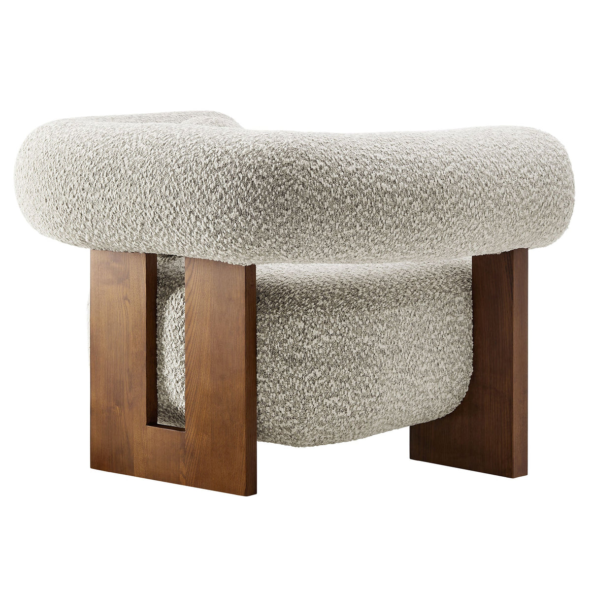 Jace Boucle Accent Chair beige boucle upholstery with wood legs Modway HouseOfZazla on Tampa Home & Garden Store
