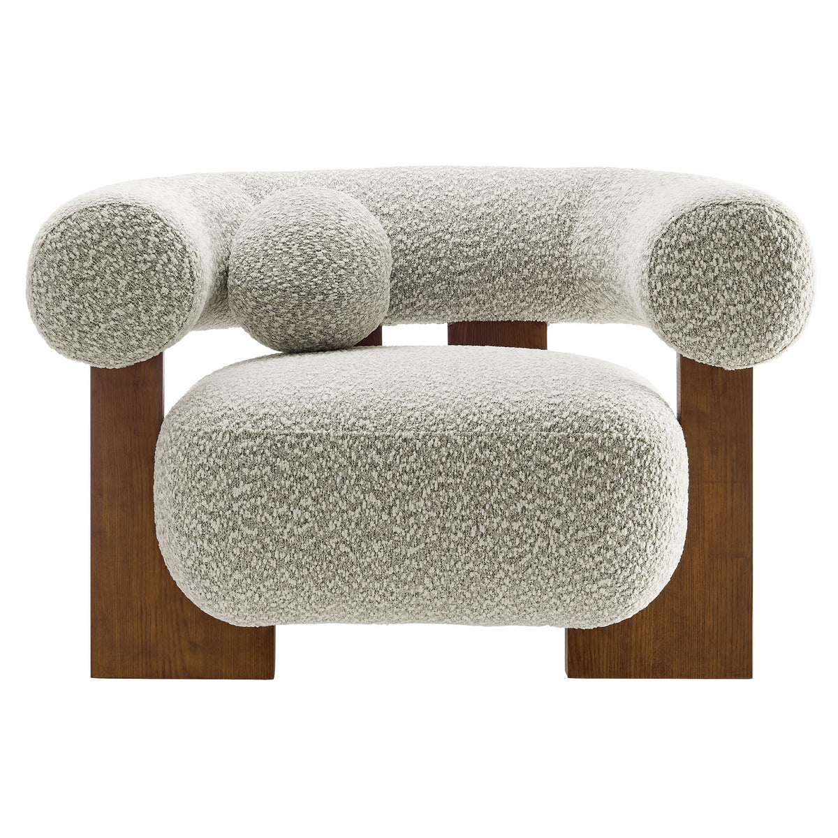 Jace Boucle Accent Chair by Modway in cream boucle fabric with wooden legs HouseOfZazla on Tampa Home & Garden Store