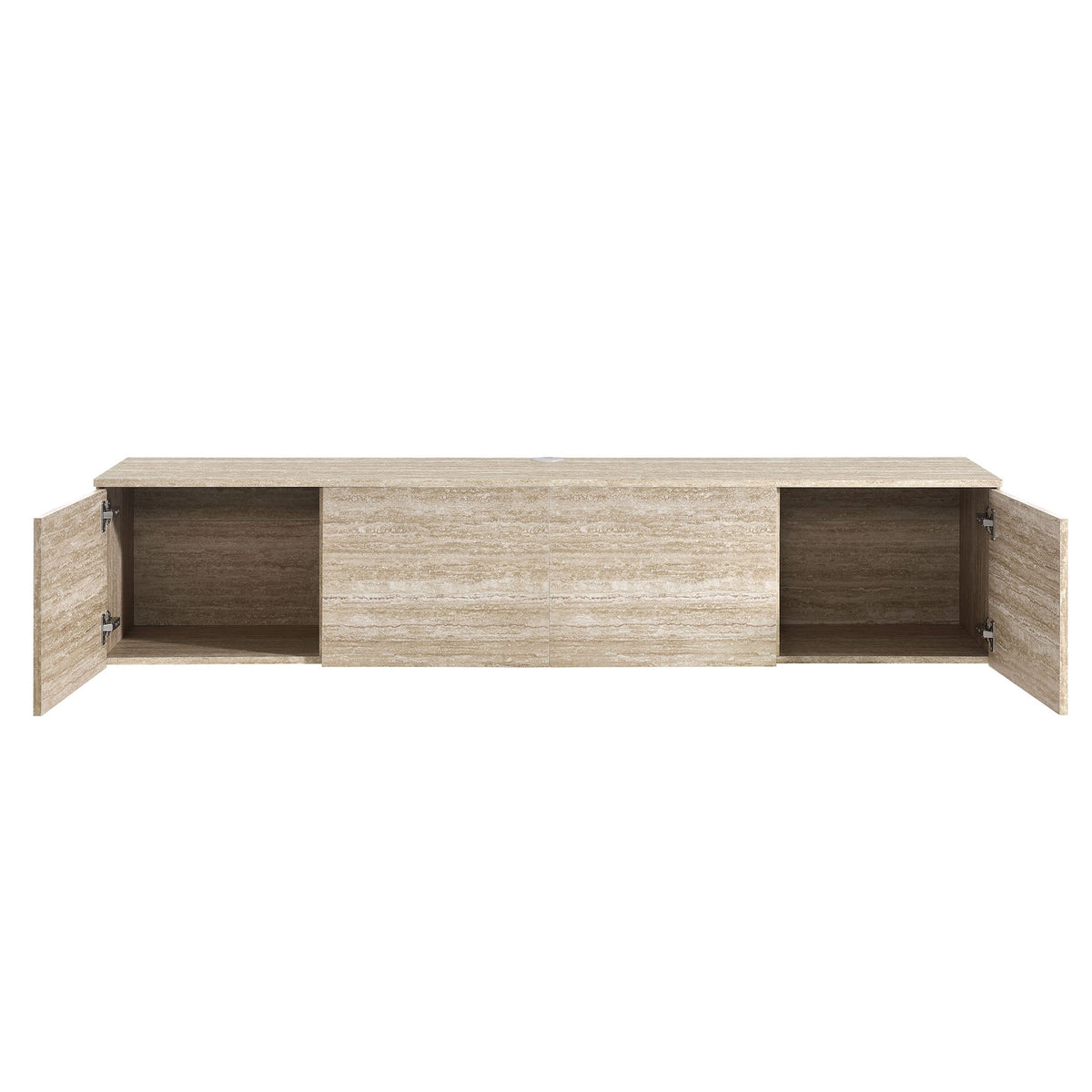 Terra 71-inch wall-mounted TV stand by Modway in tan stone finish with open storage on Tampa Home & Garden Store