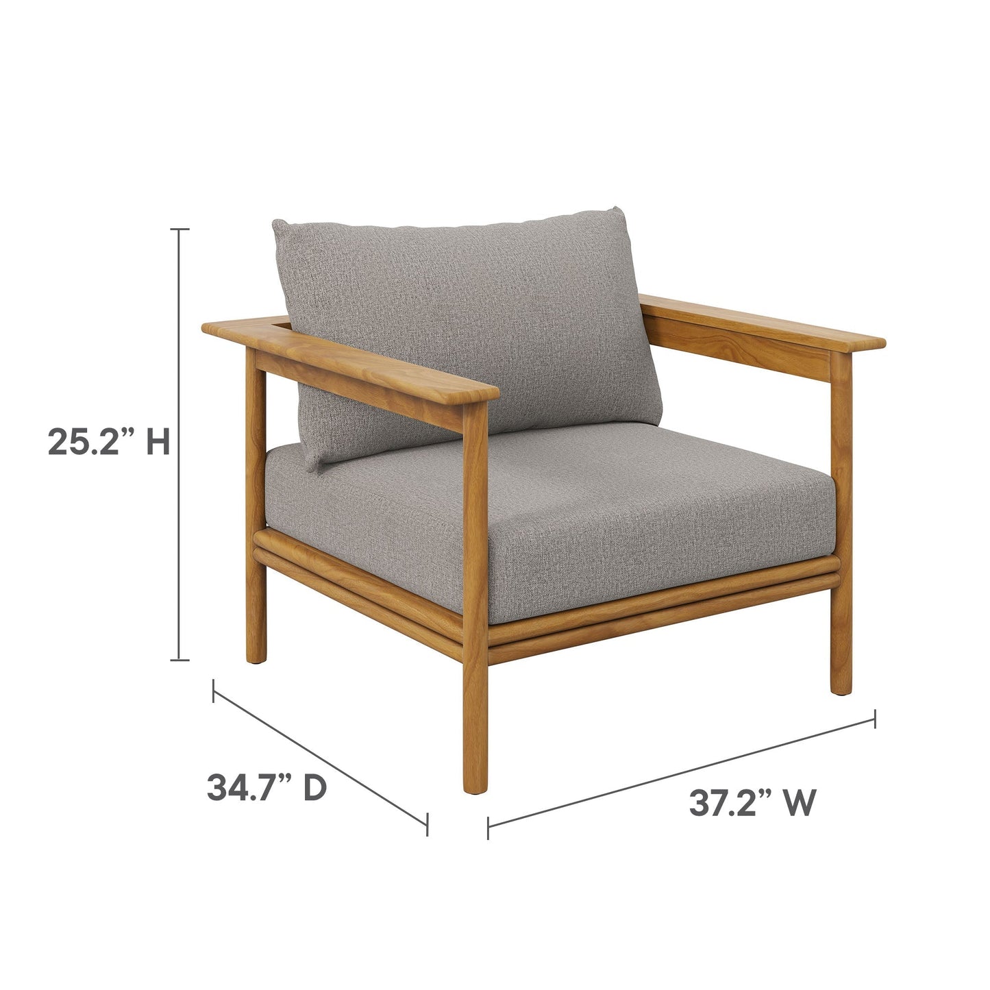 Wren Teak Wood Patio Armchair And Cushion