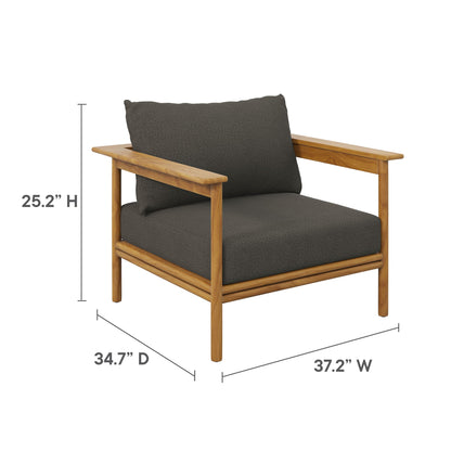 Wren Outdoor Teak Armchair and Ottoman Set