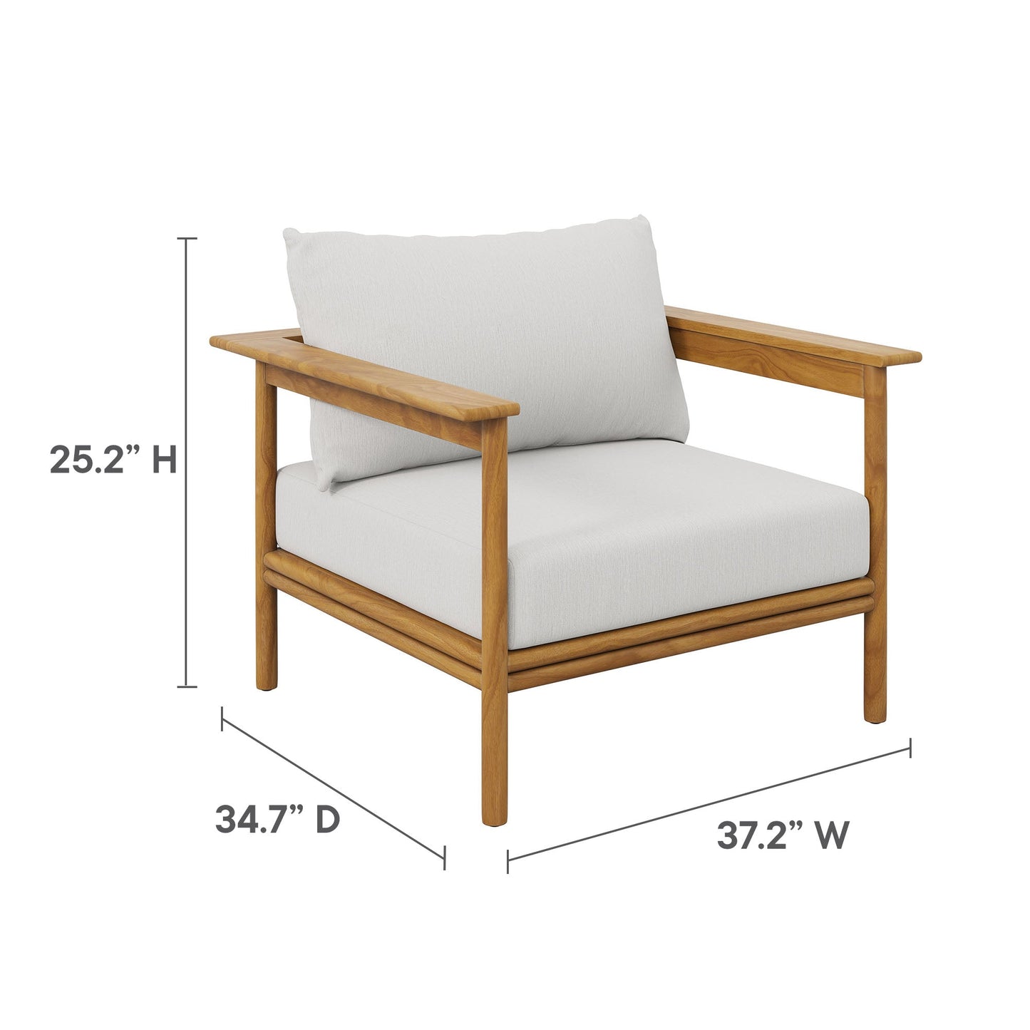 Modway Wren and 4 Piece Teak Patio Furniture Set