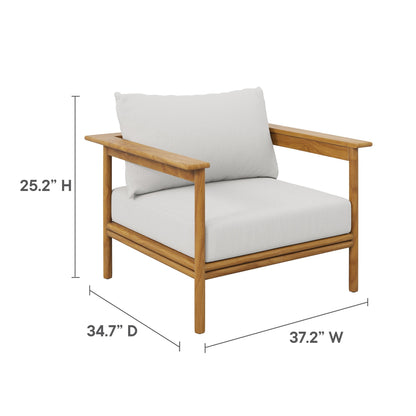 Wren Outdoor Teak Armchair and Ottoman Set