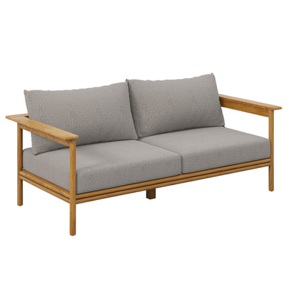 Wren Teak Wood Outdoor Sofa and Ottoman Set